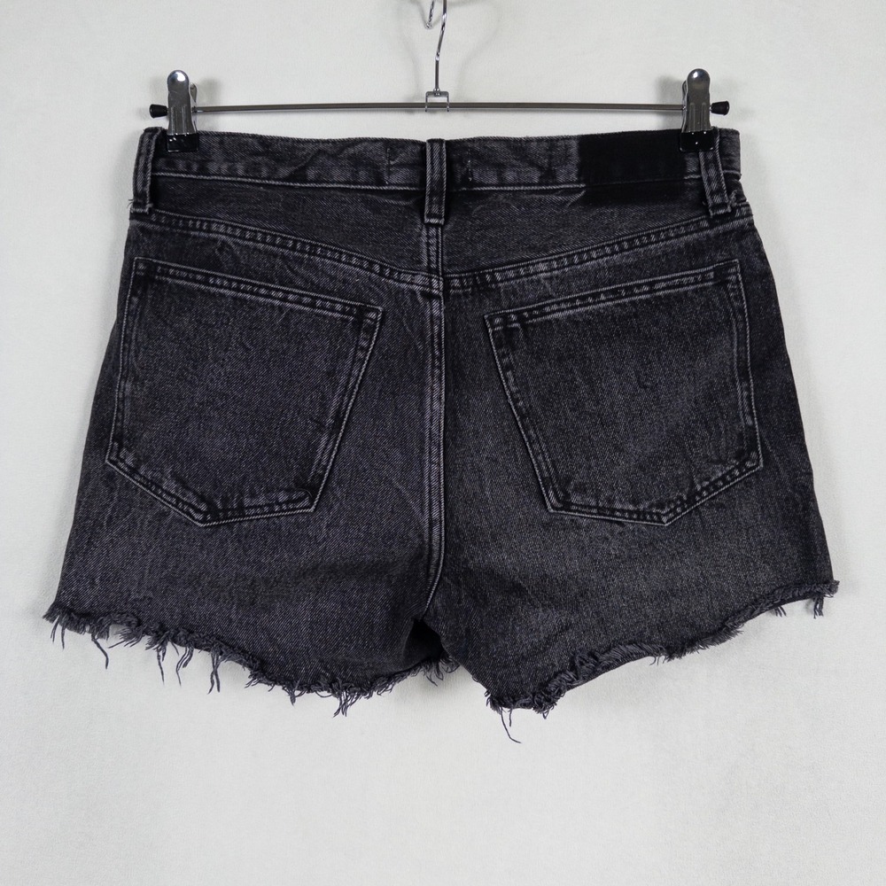 Abercrombie & Fitch Womens Mid Rise Boyfriend Shorts 28 6 Black Denim Cut Offs - Picture 3 of 10